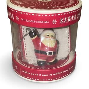 Williams Sonoma Santa Spice Tea Ball Infuser Red Christmas Holiday NIB NEW